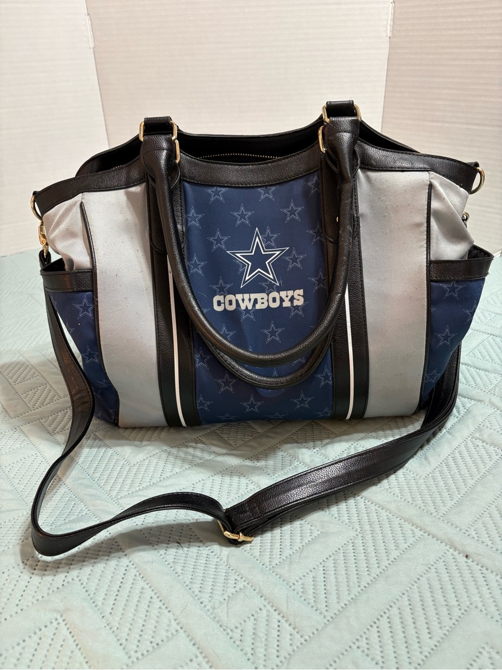 The Bradford Exchange Dallas Cowboys NFL Licensed Blue/Gray Tote Bag